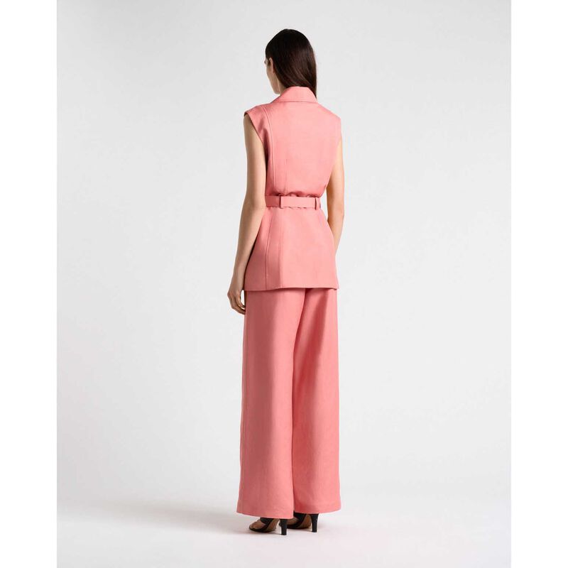 Cue Linen Viscose Blend Belted Waistcoat image number 1